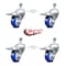 Service Caster 3 Inch Blue Polyurethane Swivel 1/2 Inch Stem Caster Set with Total Lock Brake SCC-TSTTL20S314-PPUB-BLUE-121315-4 - alternate 5